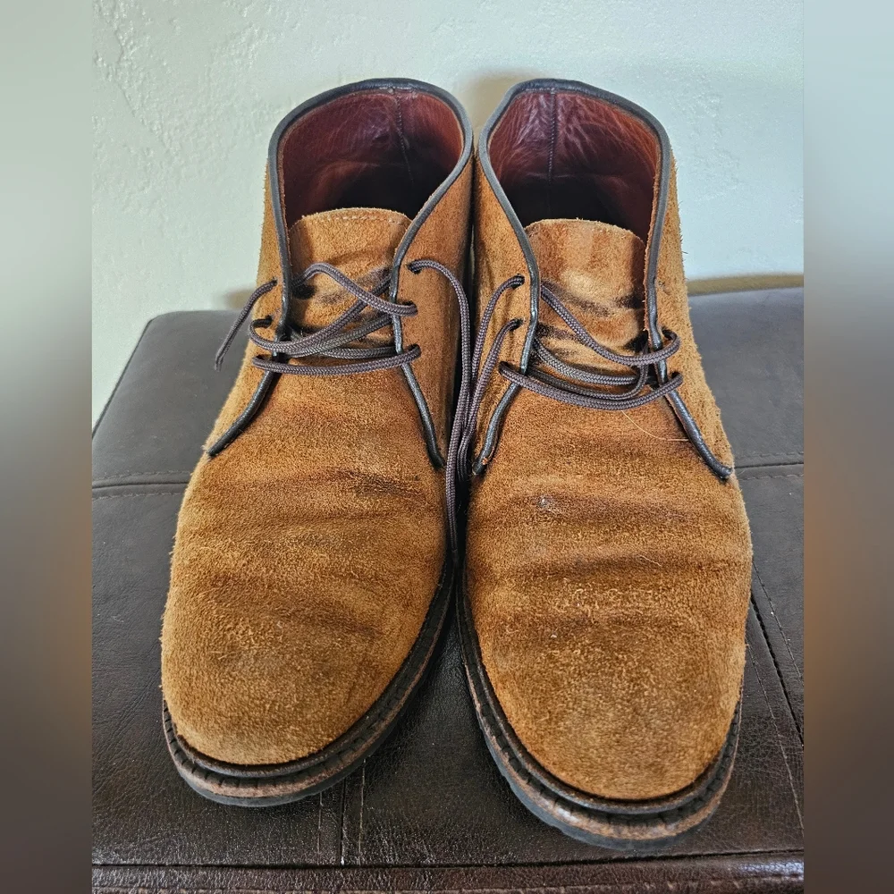Allen Edmonds Katmai Chestnut Brown‎ Suede Distressed Chukka Boots Sz 8 D